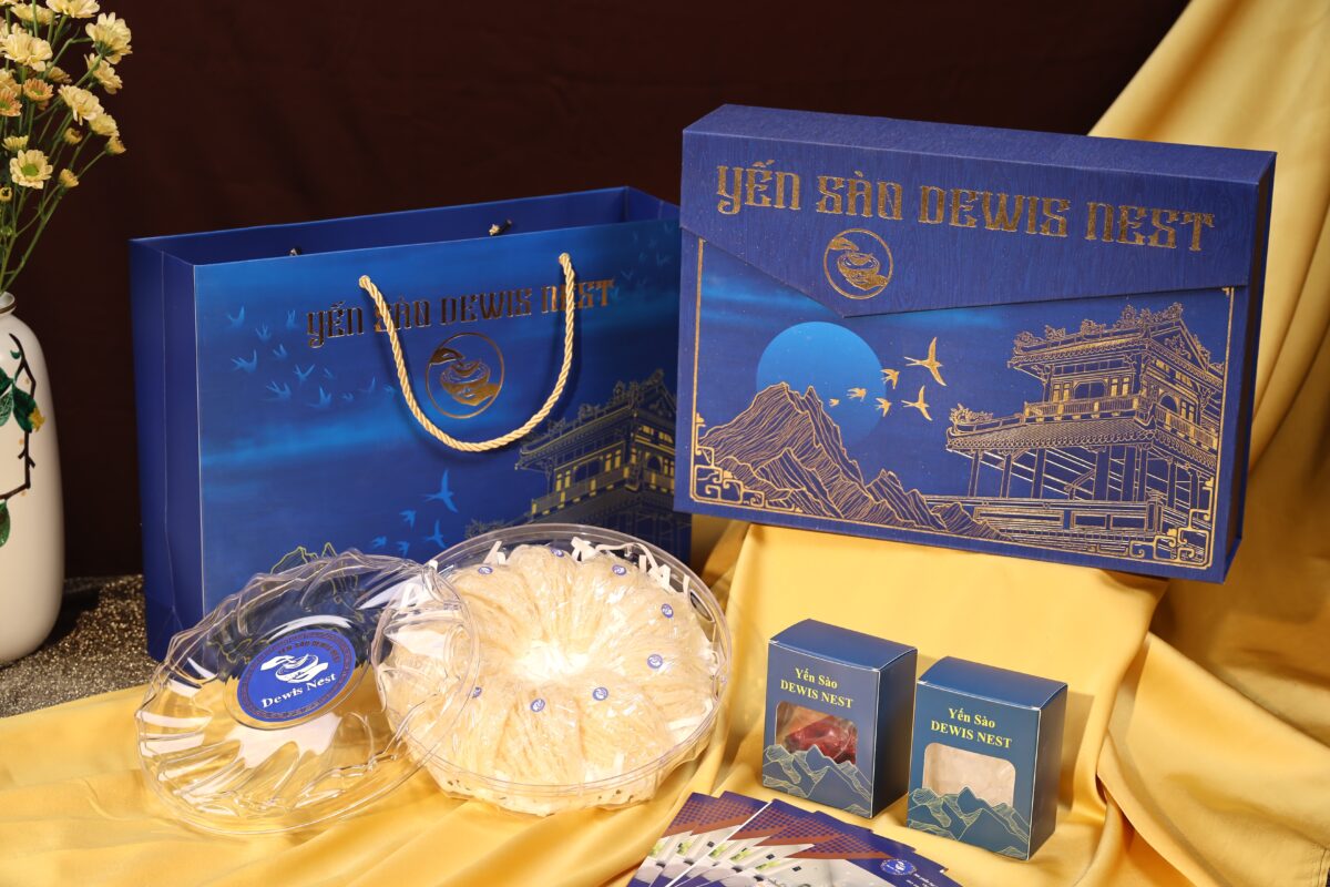 Hộp Quà Yến Sào Khánh Hòa Cao Cấp Dewis Nest -Màu Xanh
