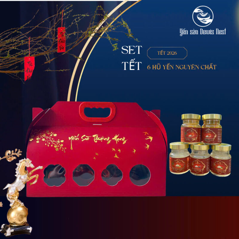 Set Quà Tết – 6 Hũ Yến Chưng Nguyên Chất Dewis Nest